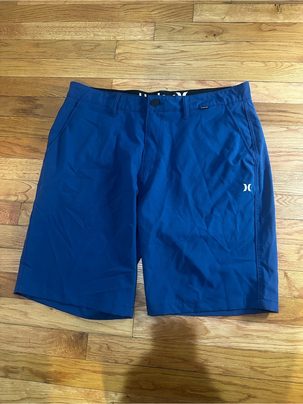Hurley Blue Stretch Walking Shorts 9.5” Inseam Sz 36